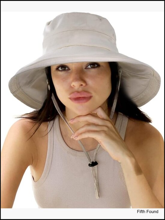 Wide Brim Sun Hat with Ponytail Hole, Foldable, Adjustable, 100% Cotton main image 7